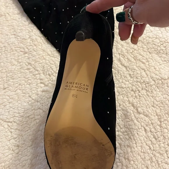 Black thigh high boots with rhinestones - size 81/2 - Picture 5 of 9